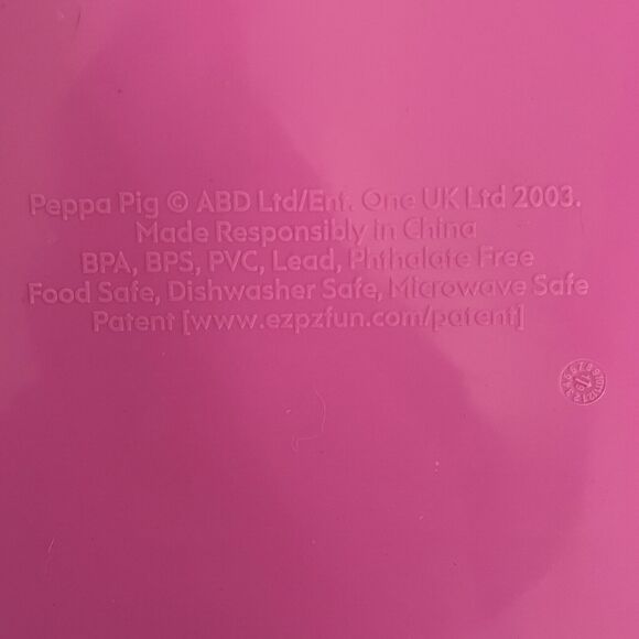 ezpz Peppa Pig Toddler Pink Reusable Bowl Placemat Tray Silicone Suction - Picture 8 of 8
